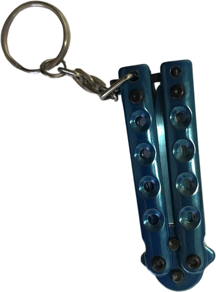 Schlüsselanhänger Butterfly Taschenmesser blau